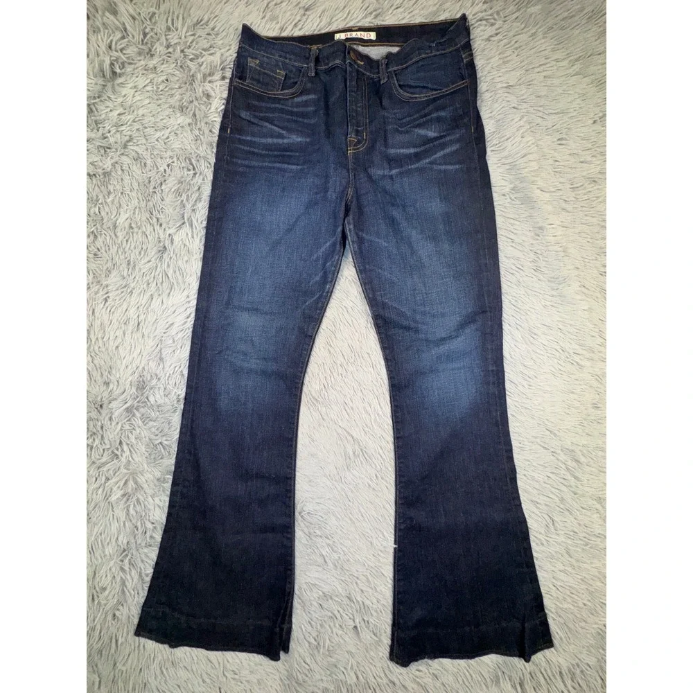 J BRAND Jeans Women's 32 Monaco Flare‎ High Rise Dark Wash Stretch Bell Bottom